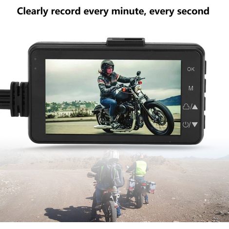 Caméra embarquée Moto 1080P HD DVR 120° Enregistreur Vidéo Dashcam (1/5)