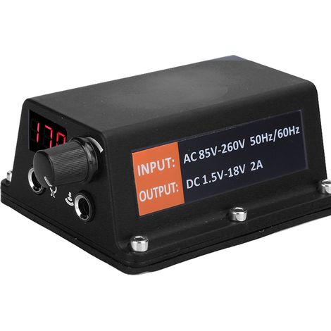 Batterie pour machine à tatouer avec écran LCD et alimentation secteur antidérapante (85V-260V) (prise UE) (1/5)