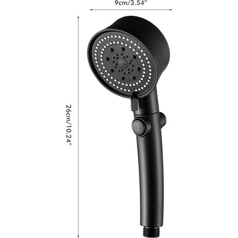 Pommeau de douche à main haute pression avec 6 modes de jet, pommeau de douche amovible pour salle de bain (1/5)