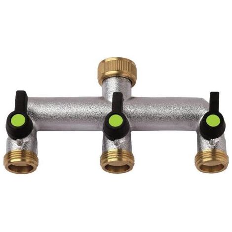 Vanne à trois voies 3/4" x 3/4", collecteur à trois voies, équipement d'irrigation de jardin (1/5)
