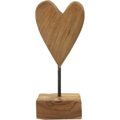 SCULTURA CUORE IN TEAK RIC. CM 10X10X25 (PEZZI UNICI - NON RIP. IN SERIE)