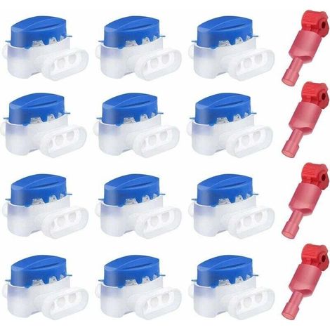 Lot de 12 connecteur de câble étanche 3 trous connecteurs de fils électriques sertis connecteur de tondeuse à gazon rempli de gel avec 4 bornes de connexion pour tondeuses à gazon robotiques Husqvarna (1/5)
