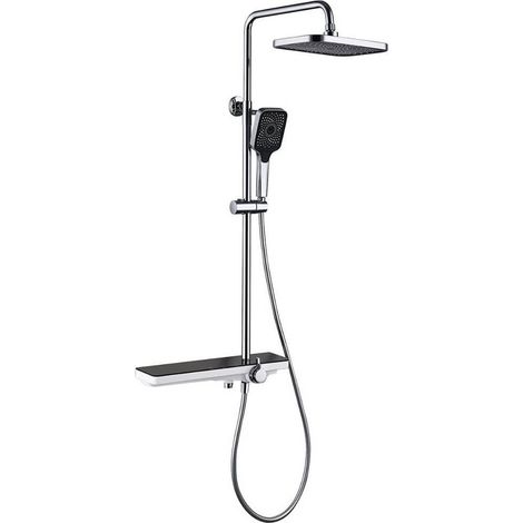 Cleafe - Set Colonna Doccia Saliscendi Con Miscelatore Rubinetto Soffione E Doccetta Muro - (1/4)