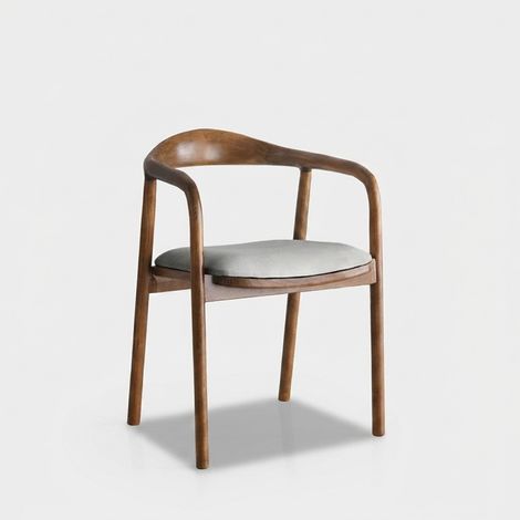 Silla de madera con asiento tapizado en tela Theris (1/3)