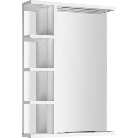 Miroir KORIN STRIP avec éclairage LED et étagères 50x70x12cm (1/4)