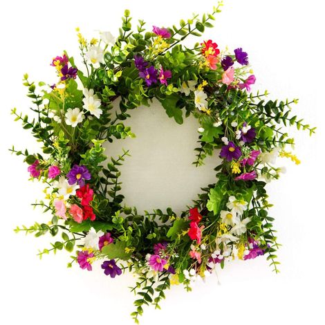 Magnifique couronne printanière en soie, ornée d'hortensias artificiels.-AquaForge (1/5)
