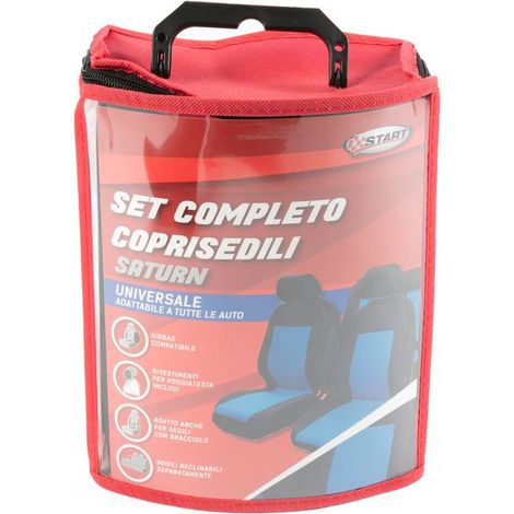 Set completo coprisedili Saturn auto universale airbag nero blu