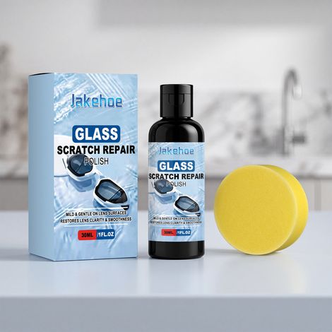Reinigt und poliert schonend Glaslinsen, entfernt kleinere Kratzer für klare Sicht – 30 ml + 1 Schwamm -- BIEMMEDUE (1/5)
