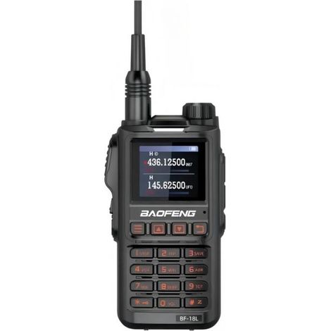Baofeng UV-18L Talkie-Walkie Haute Puissance 7.4V, 1,77" Écran LED, Flashlight, VHF/UHF Double Bande, FM Radio,Type-C, IPX7, 5-10KM (1/5)