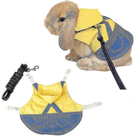 Harnais réglable pour lapin, harnais et laisse pour lapin, vêtements et sangles de harnais pour lapins, furets et hamsters (1/5)