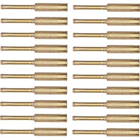 Lot de 20 meules à aiguiser pour scie à chaîne en émery revêtement Ti or 5.5mm pour touret électrique gravure cimentée (1/5)