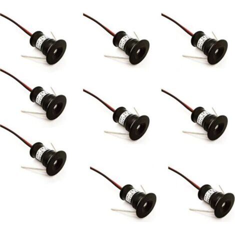 Schwarze 9er-Packung Mini-LED-Spots, 12 V, 1 W, Einbaustrahler für Küche, Treppenhaus, Schrank, Flur, DIY-Beleuchtung, warmweiß, kaltweiß, Vitrine, Kleiderschrank, kleine Decken, IP65, 3.000.000 Stund