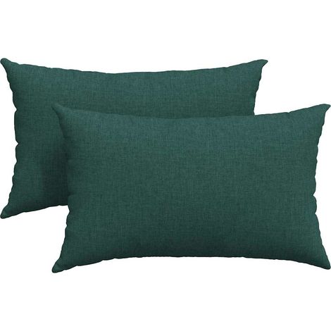 Maison Exclusive - Coussins de canapé 2 pcs Vert foncé 50 x 30 cm tissu