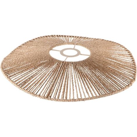 Abat-Jour en Corde tissée Abat-Jour Rustique pour Lampe de Plafond Boho Abat-Jour Suspendu pour Salon, Jaune,40cm (1/5)