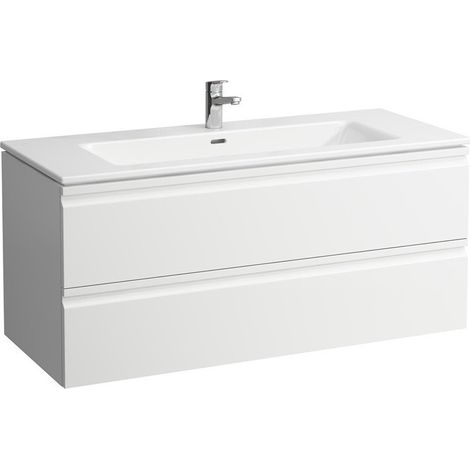 LAUFEN PRO S lavabo avec meuble sous-vasque, 2 tiroirs, 1 trou pour robinet, LAUFEN blanc brillant