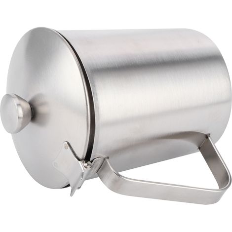 Tasse à café latte en acier inoxydable 304 épais, pichet à lait de 500ml avec couvercle et échelle graduée