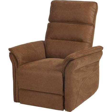 ROBINSON - Fauteuil Relax Electrique Releveur Tissu Cognac (1/5)