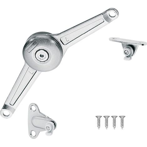 Support de retenue à rabat Stay Lift Systèmes Garniture pour portes à rabat, petit loquet pour Mueble Mobile Porte en bois, cadres amortisseur Charnières Nickelé 1 pièces (1/5)