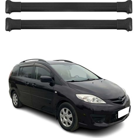 OMAC Aluminium Dachträger Querträger für Mazda Premacy II 2005-2010 – Max. 75 kg – 2 Stangen Schwarz (1/5)