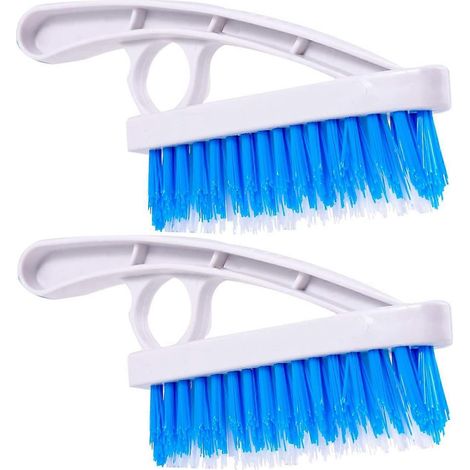 Lot de 2 brosses à récurer pour joints de carrelage - Brosse à récurer à poils rigides en nylon pour baignoire, douche et sol (1/5)