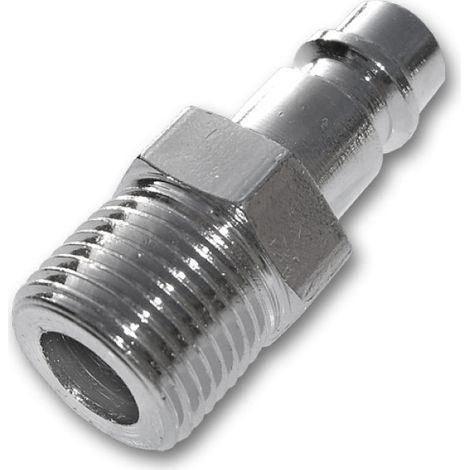 Lem Select – Raccord rapide mâle 3/8' GAZ – Acier chromé – Lot de 2 – Résistant à la corrosion pour applications air comprimé