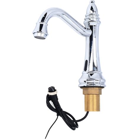 Robinet Mitigeur Automatique Capteur Infrarouge G1/2 DN15 Filetage Mâle Sans Contact Électrique pour Lavabo Salle de Bain (1/5)
