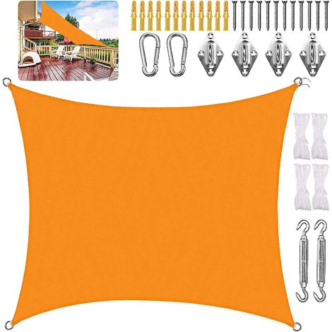 Sonnensegel, rechteckig, wasserdicht, UV-beständig, atmungsaktives Schattierungsgewebe, inklusive Montageset, für Terrasse und Garten - Gelb 3 x 6 m (10 x 20 Fuß) (1/3)