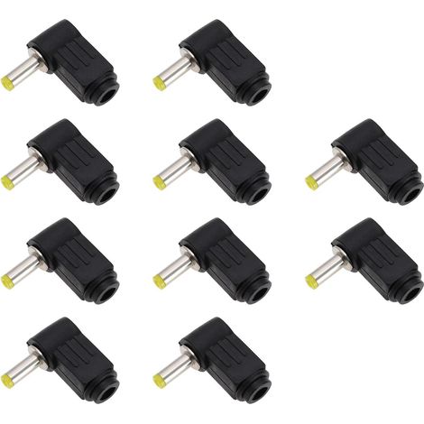 10 Stück rechtwinklige DC-Stromanschlussstecker, DC-Steckeradapter, Ersatz-DC-Hohlstecker, DIY-Elektronikzubehör, 1,7 mm x 4,0 mm (1/5)