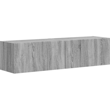 Mueble de TV Montado en la Pared 2 pcs Gris Sonoma vidaXL (1/5)