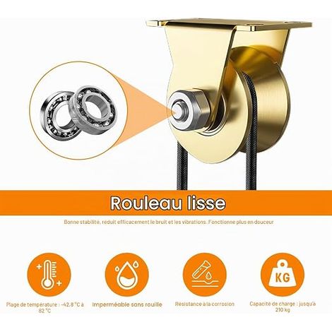 Pulley Lifting Moulding, Rail Caster Groove, V-Shape Wheel Throat Single Pulley, Cable Pulley for Steel Ropes, Sliding Gates, Rolling Doors, Industrial Machinery (Load Capacity 210 kg) (1/4)
