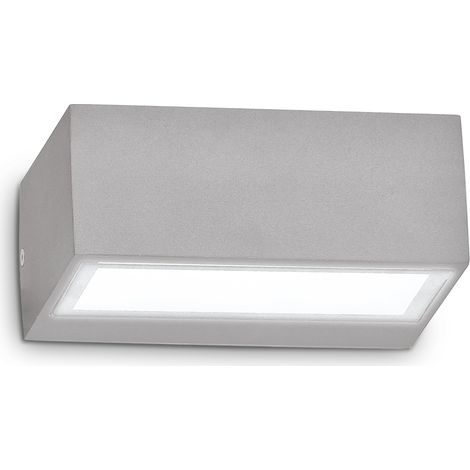 Applique Da Parete Contemporaneo Twin Alluminio Grigio 1 Luce G9 28W Ip44