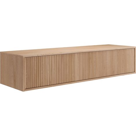 Mobile sotto lavabo sospeso striato - Beige chiaro - 150 cm - ARNEGA