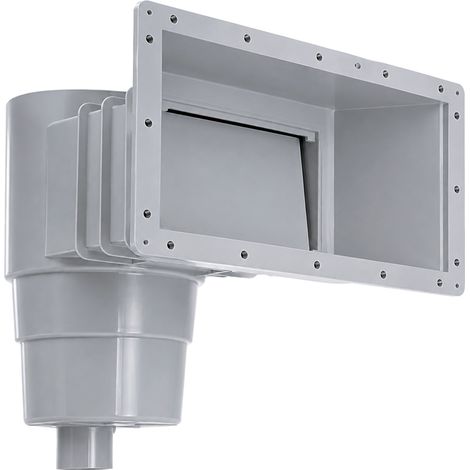 Skimmer QP para piscina de liner y poliéster boca larga 360 mm gris claro con tapa cuadrada Ref. 500181CGC