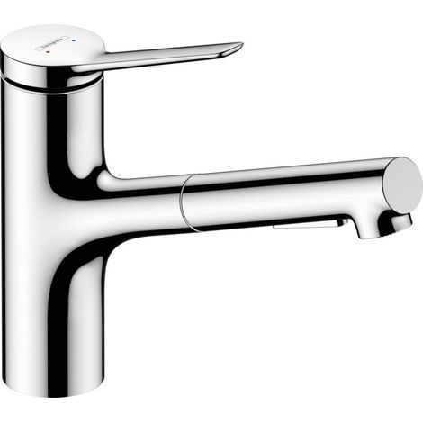 Hansgrohe Zesis M33 - Spültischarmatur 150, mit ausziehbarer Brause, EcoSmart, Chrom 74810000 (1/5)