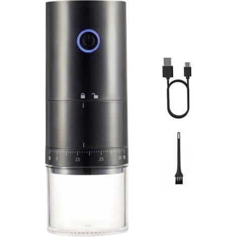 First rechargeable coffee grinder with grinding function while charging, 1.7 times faster grinding performance with 38 external settings, ceramic burr grinder and 2000 mAh battery, portable (1/4)