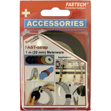 FASTECH® 910-330C Klettband zum Bündeln Haft- und Flauschteil (L x B) 1000 mm x 20 mm Schwarz 1 m