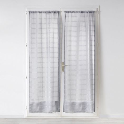 Paire de Voilages Passe-Tringle "Candide" 70x240cm Gris (1/4)