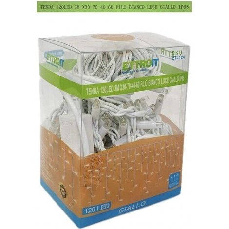 TENDA NATALE LUMINOSA DA ESTERNO NATALIZIA 120 led 3m filo bianco Luce Bianca - Blu o Gialla Gialla (1/2)