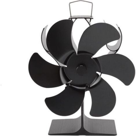 Ventilateur Poele à Bois 6 Pales Ventilateur Cheminée Alimenté à la Chaleur Ventilateur Silencieux avec Protection Contre le Surchauffe pour Poêle à Bois Cheminée Gaz Bûche Poêle à Granulés