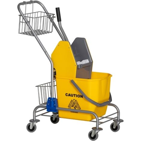 Reinigungseimer, Wischmoppeimer, rollbar, Kunststoff, Metallgriff, Gelb
On-Site (1/5)