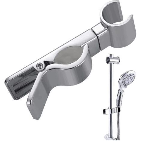 Supporto universale per soffione doccia da 18-25 mm, supporto di ricambio, staffa per doccia, ABS cromato, non richiede foratura, regolabile. (1/5)