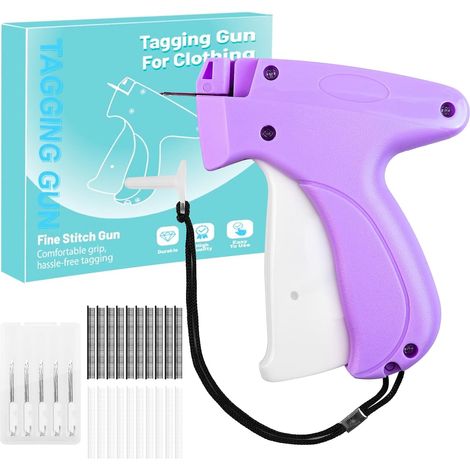 Mini pistolet à coudre portable pour réparation rapide de vêtements avec micro-fermetures noires et blanches de pour tous les types de tissus, couture, design de mode (1/5)