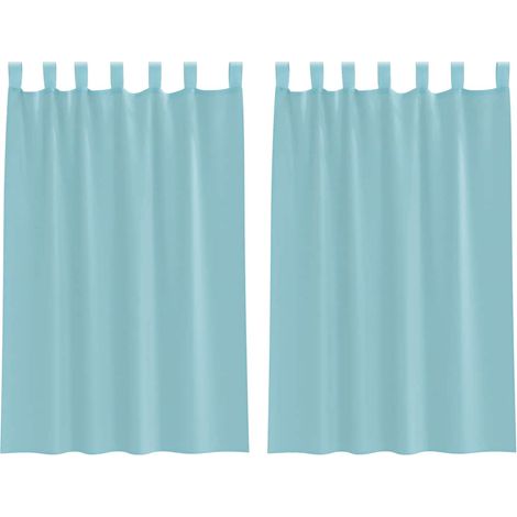 Maison Exclusive - Voile Vorhänge mit Schlaufen 2 Stk. Türkis 140