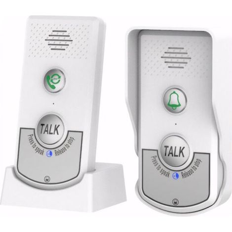 Interphone sans fil avec voix bidirectionnelle - Rappel pour personnes âgées - Système d'appel intelligent pour maison - Communication claire et fiable (1/4)