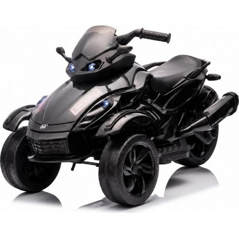 Quad Électrique Enfant 12V, Moteurs Doubles 45W, Musique, Lumières LED, Vitesse 6,4 km/h, Sans Télécommande, Pour 3-8 Ans, Noir