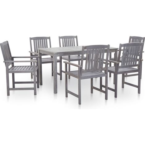 Set Pranzo da Giardino 7 pz Grigio Slavato in Massello d'Acacia vidaXL (1/5)