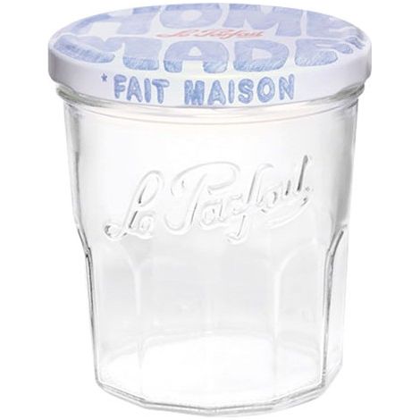 Lot de 6 pots à confiture 324 mL – Diamètre 82 mm – Couvercles métal inclus – Conservation de confitures et légumes – Le Parfait - MM 324 ML (1/2)