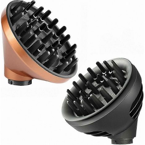 Haartrockner-Diffusor mit Wellendüse für Locken, professionelles Styling-Zubehör, Universaldüse, hitzebeständiges Material, für den Heim- und Salongebrauch, schwarze Ausführung, 2 Stück. (1/5)