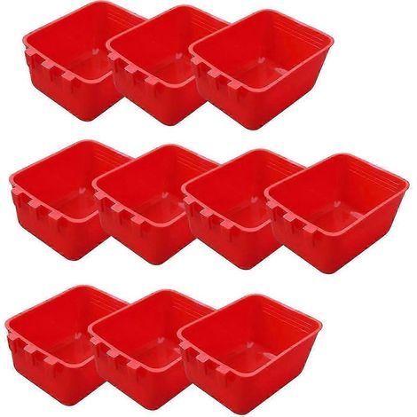 10 mangeoires suspendues pour cages à oiseaux, distributeurs de nourriture lavables, plateaux et bains pour pigeons, perruches, cailles et animaux de compagnie.-12.5x9.5x6cm (1/5)