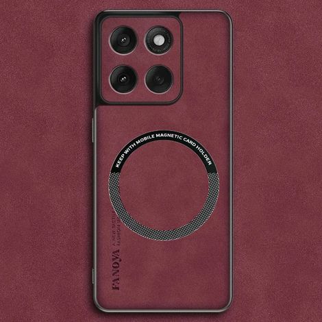 (Couleur vin rouge, Motorola Moto G86) Étui souple en cuir véritable pour téléphones Motorola, compatible avec la recharge sans fil magnétique.
